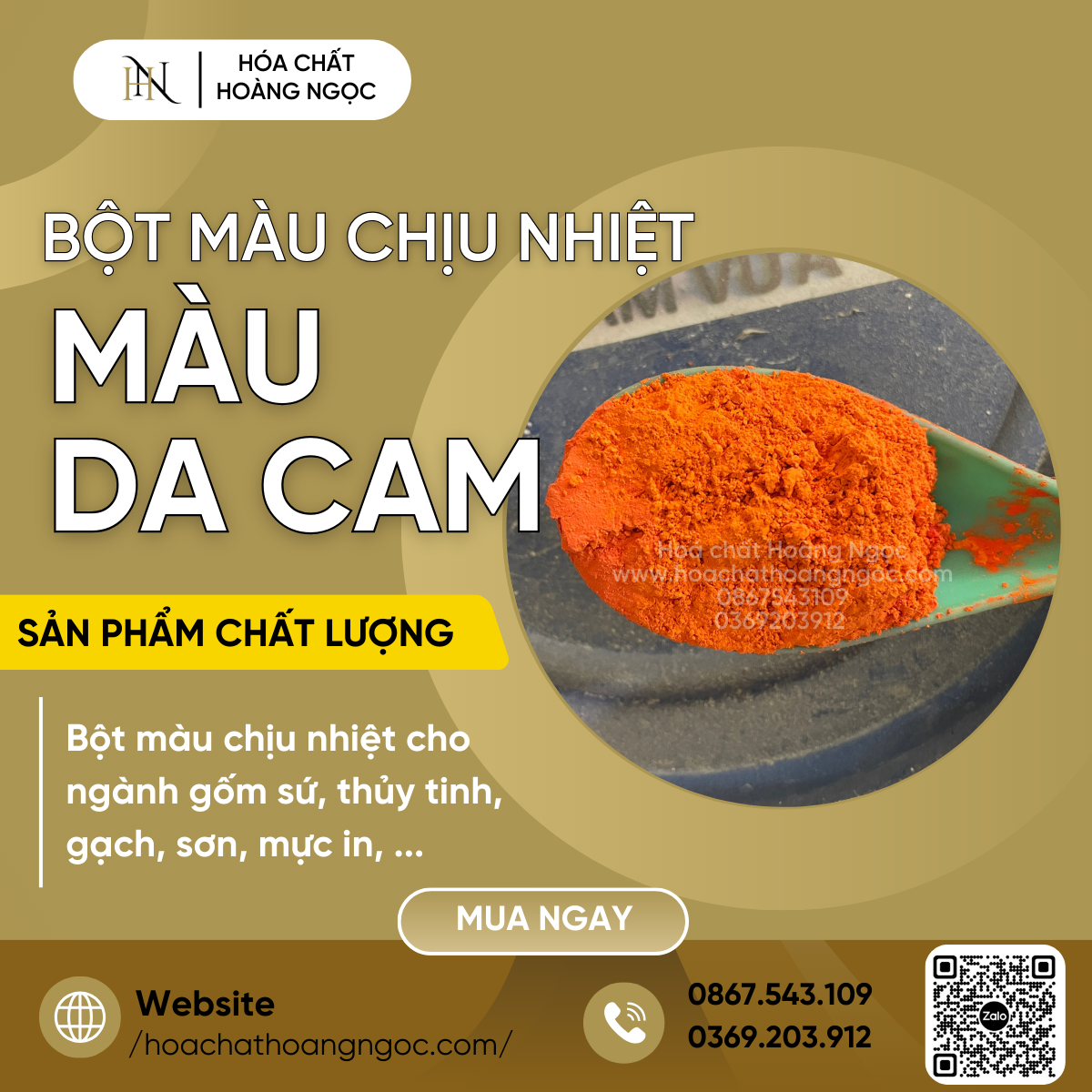 BỘT MÀU DA CAM CHỊU NHIỆT M1179
